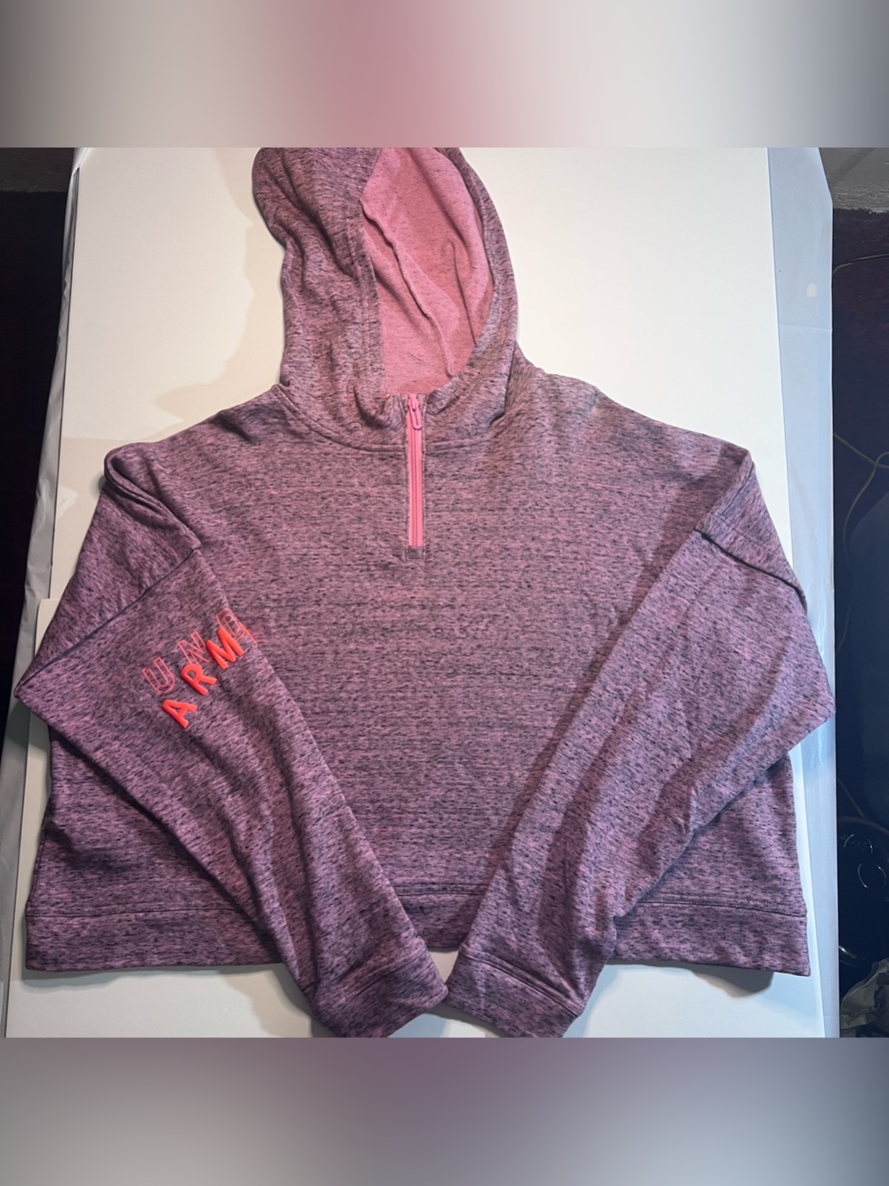 Under Armour Men’s Heathered Mauve Pink Zip-Up Pullover